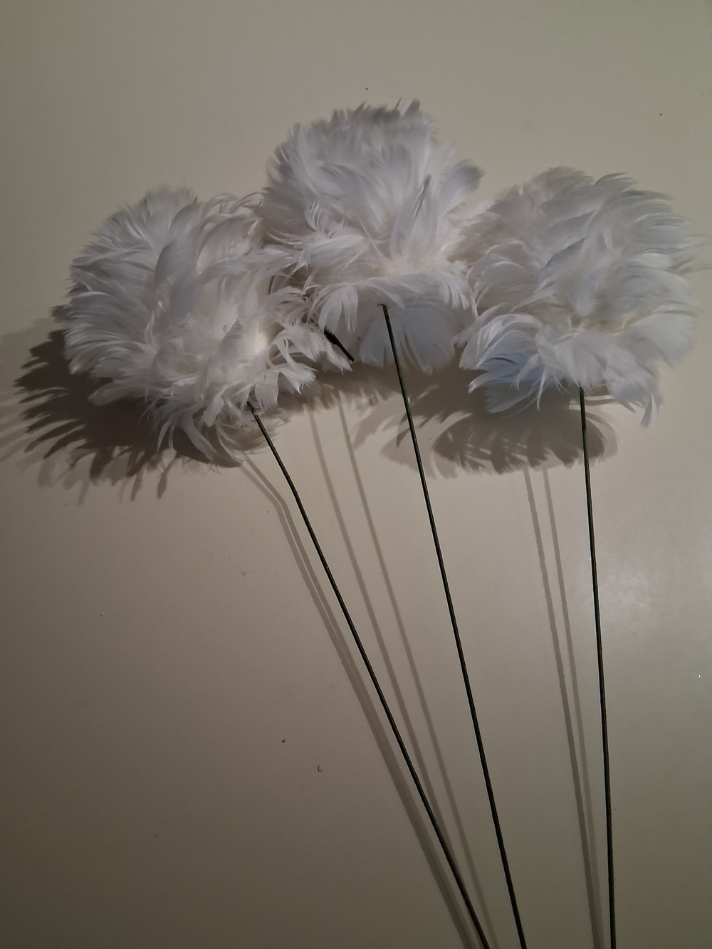 Large White Feather Floral Picks - Decorative Home Accent